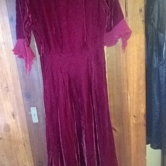 Newport News Dresses Vintage Style Red Wine Velvet Dress Poshmark